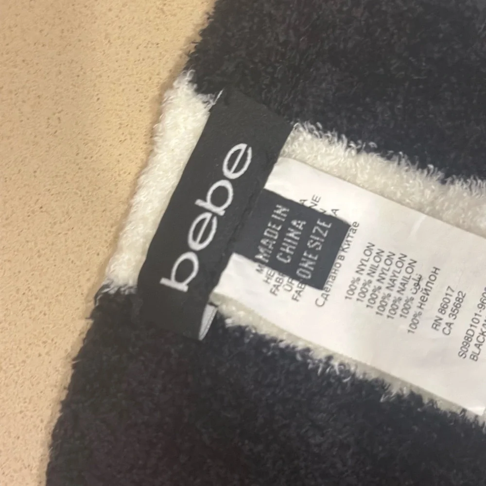 Bebe Monochrome Striped Scarf